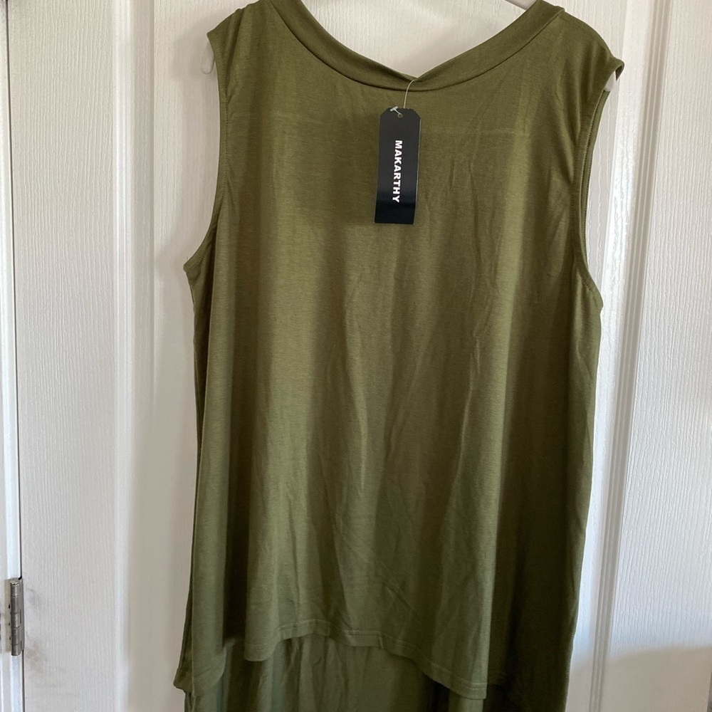 MAKARTHY Green Sleeveless Tunic Top‎ XXL